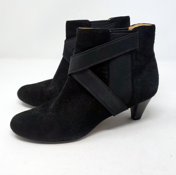 Cole Haan Shoes - Cole Haan Black Almond Toe Kitten Ankle Bootie Shoes Size 7.5